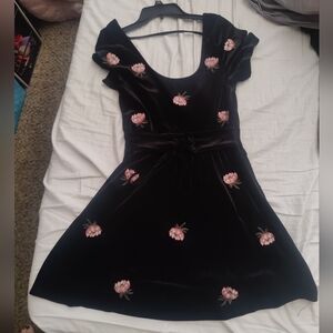 Floral velvet embroidered dress  size M